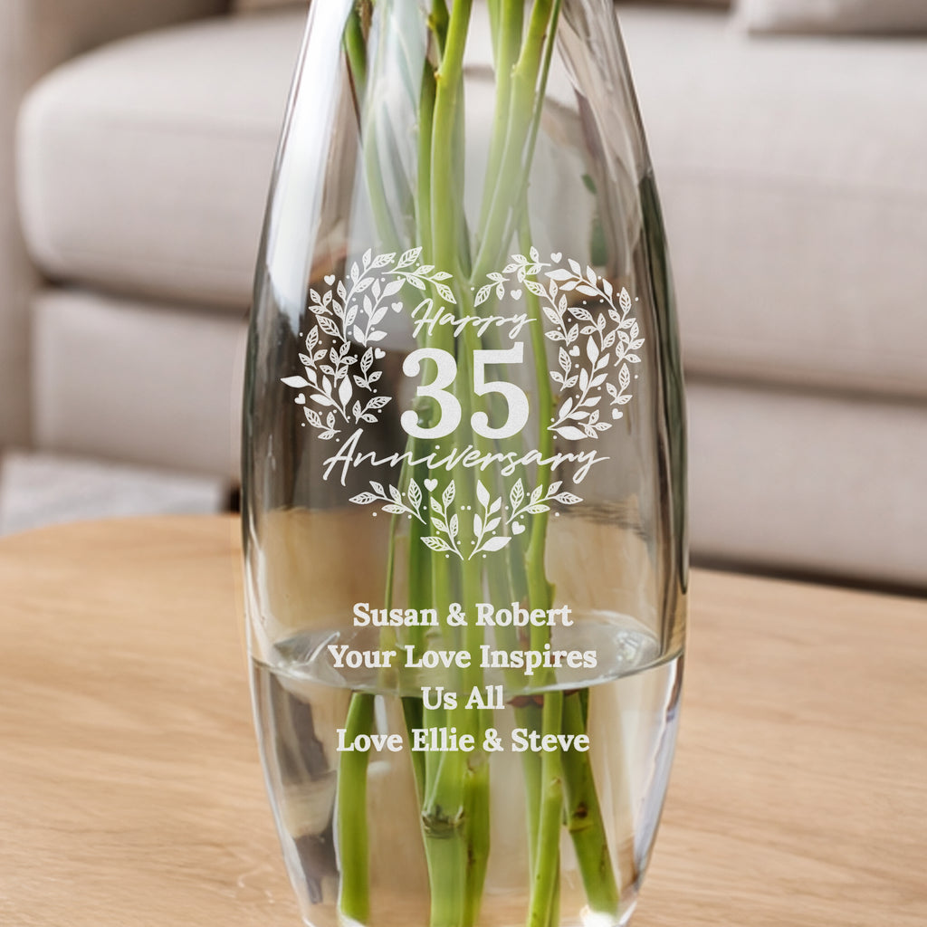 Personalised Anniversary Wreath Bullet Vase