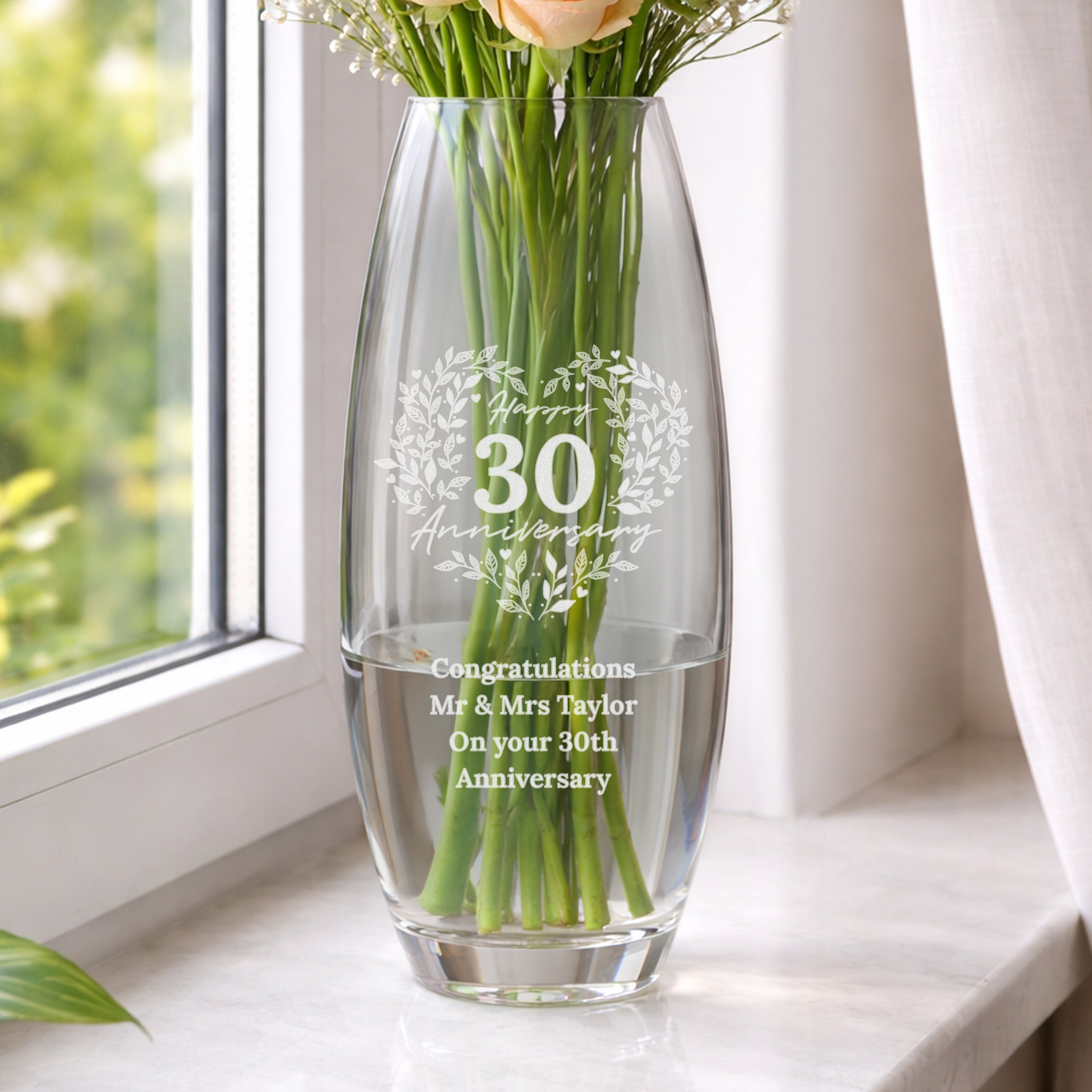 Personalised Anniversary Wreath Bullet Vase