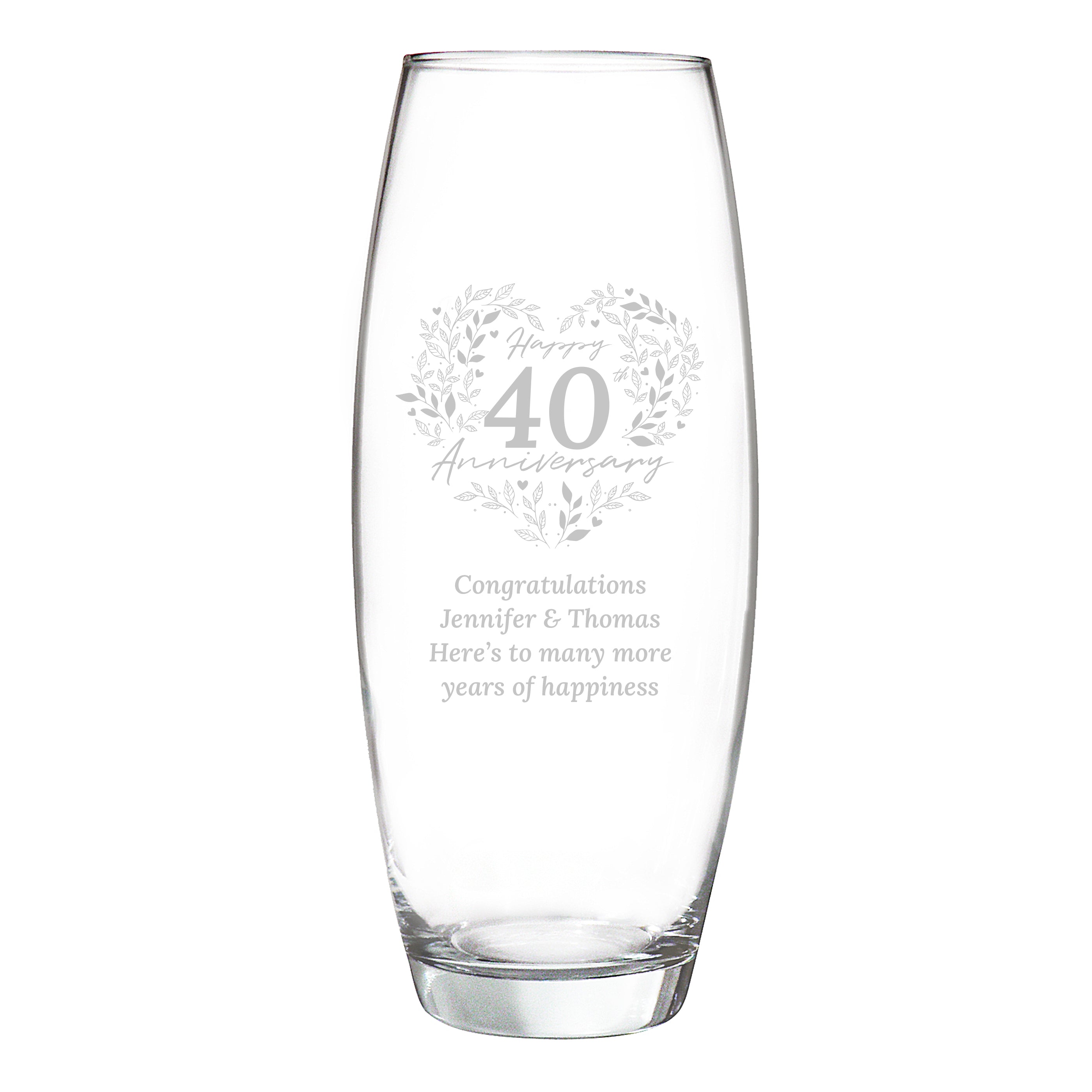 Personalised Anniversary Wreath Bullet Vase