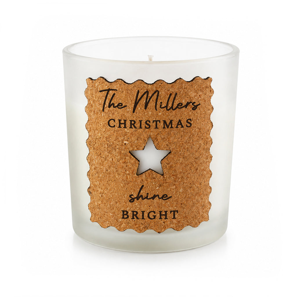 Personalised Star Cut Out Cork Label Candle Jar