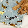 Personalised Dog Paw Print Fleece Blanket