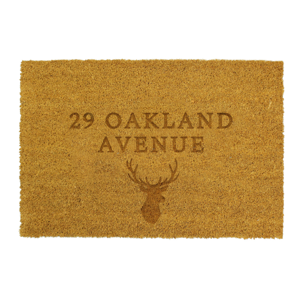 Personalised Stag Rectangle Indoor Doormat