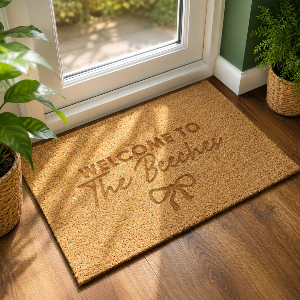 Personalised Bow Rectangle Indoor Doormat
