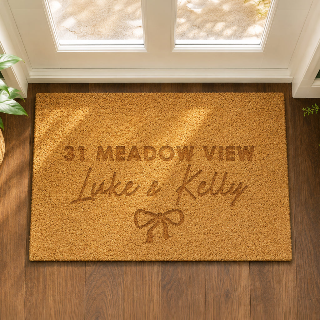 Personalised Bow Rectangle Indoor Doormat