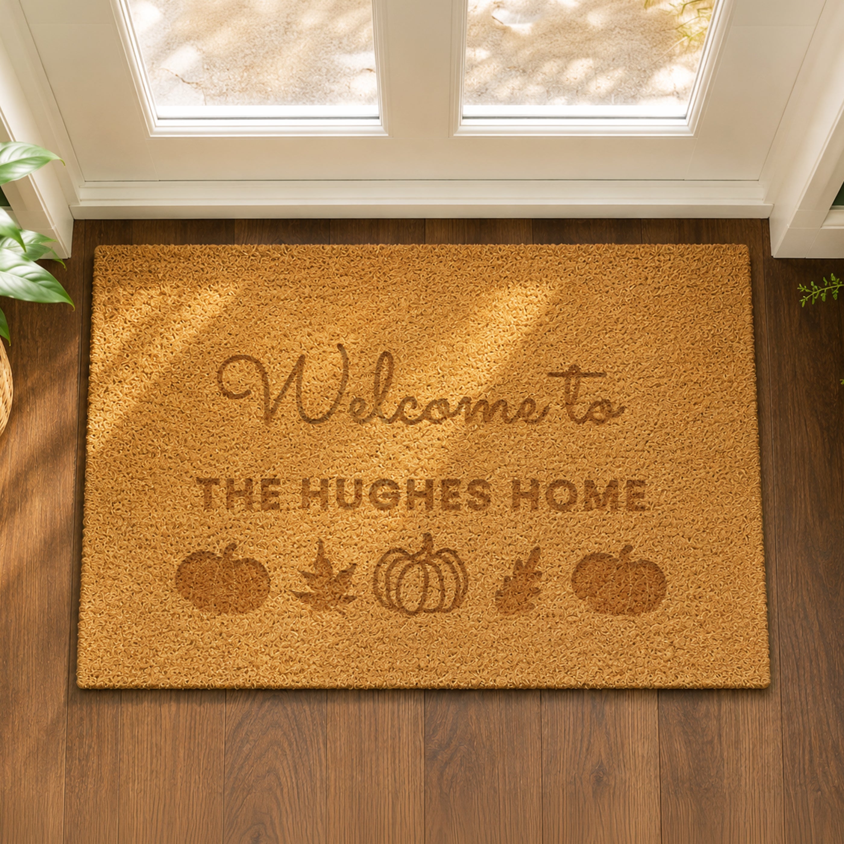 Personalised Pumpkin Rectangle Doormat