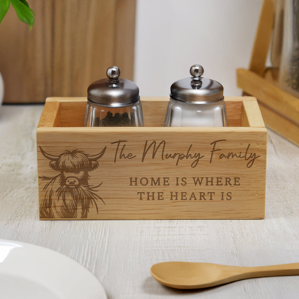 Personalised Highland Mini Wooden Storage Crate