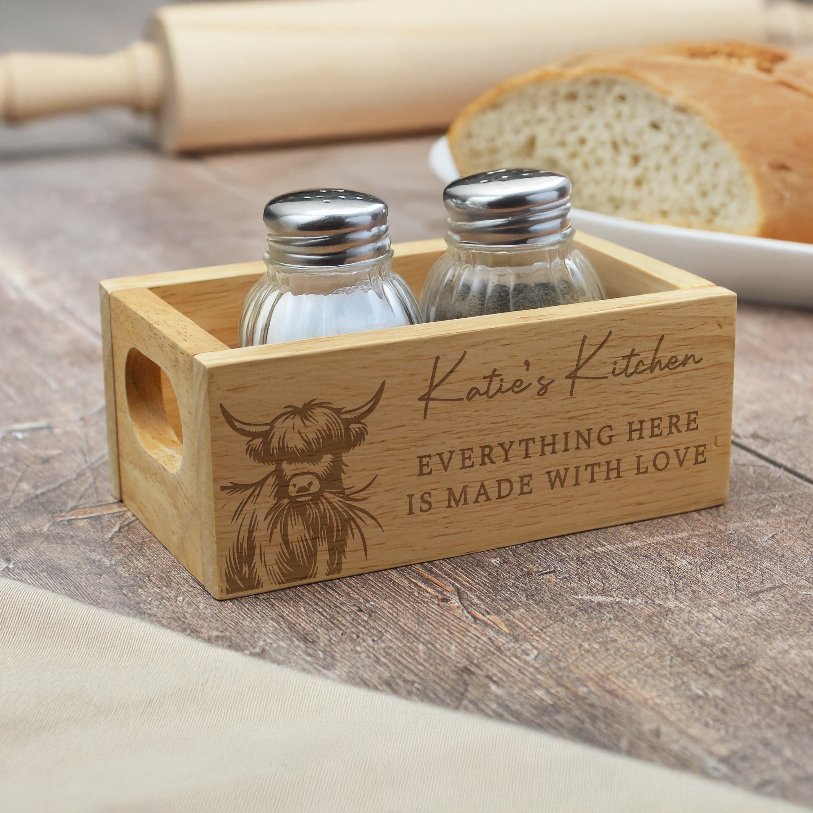 Personalised Highland Mini Wooden Storage Crate