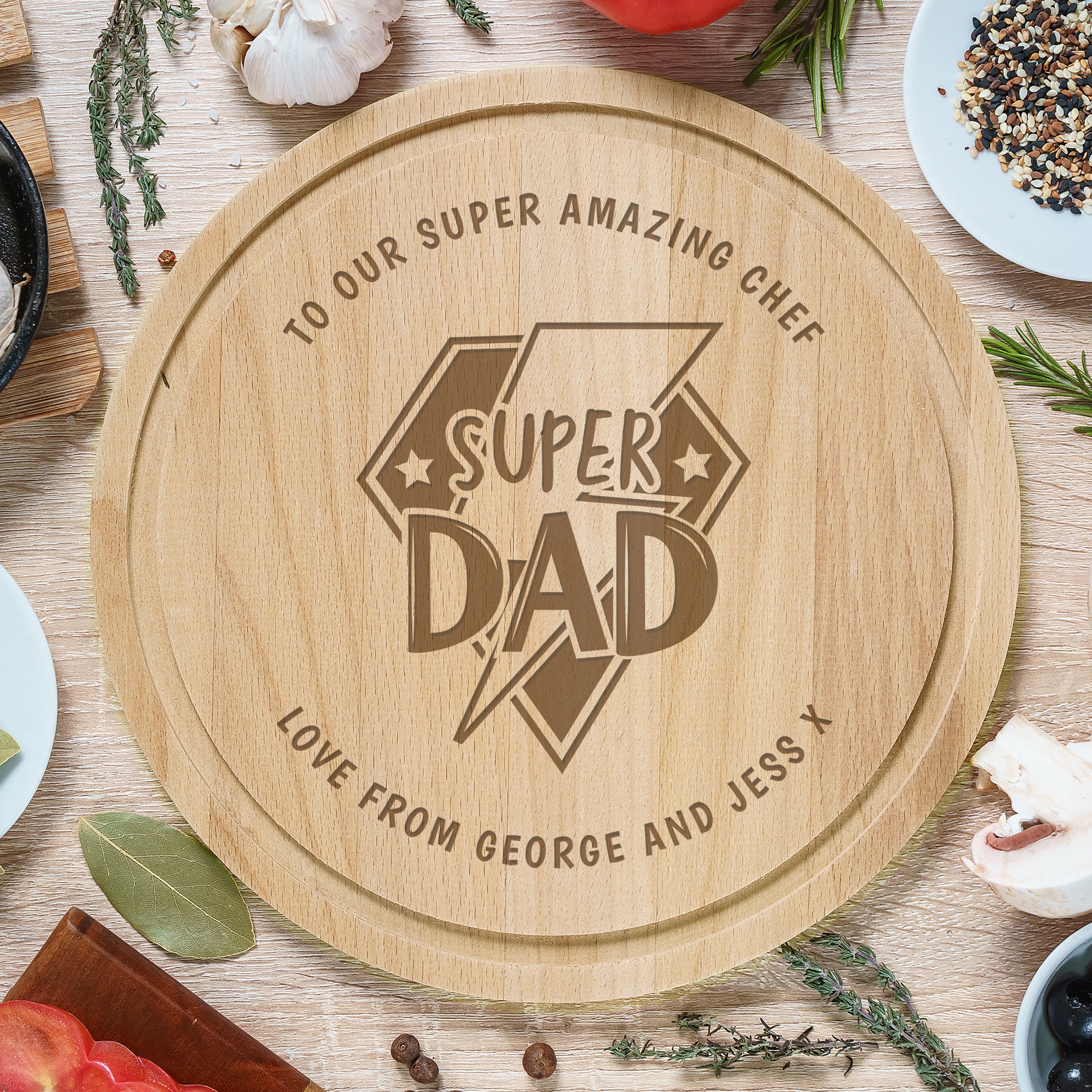 Personalised Super Dad Chopping Board