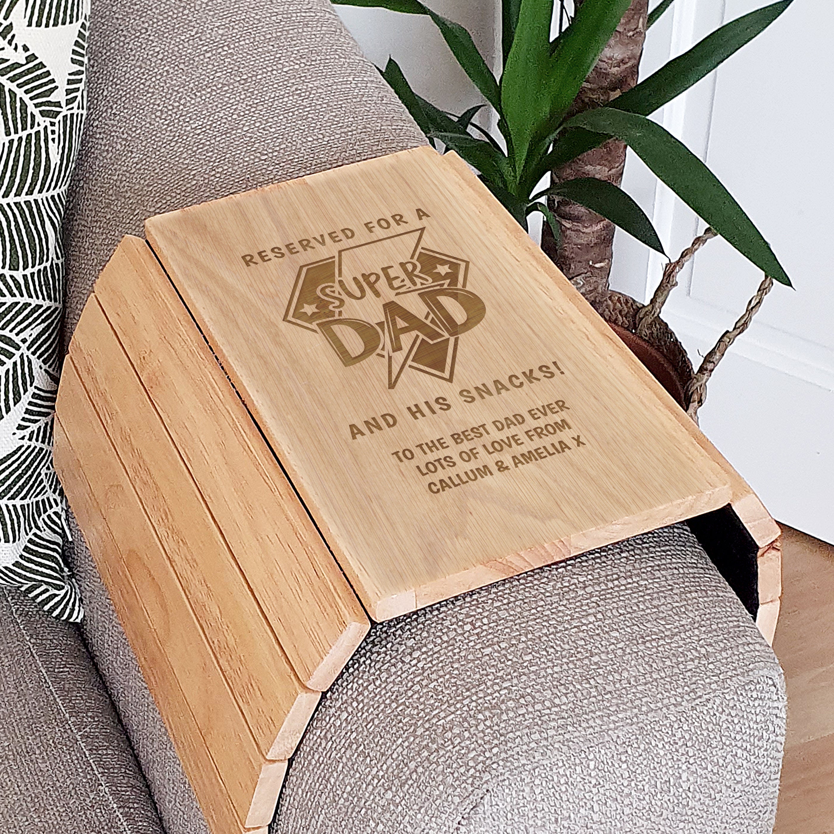 Personalised Super Dad Sofa Tray