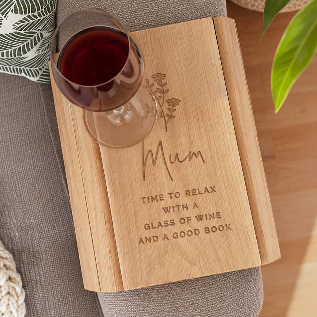 Personalised Floral Wooden Sofa Tray