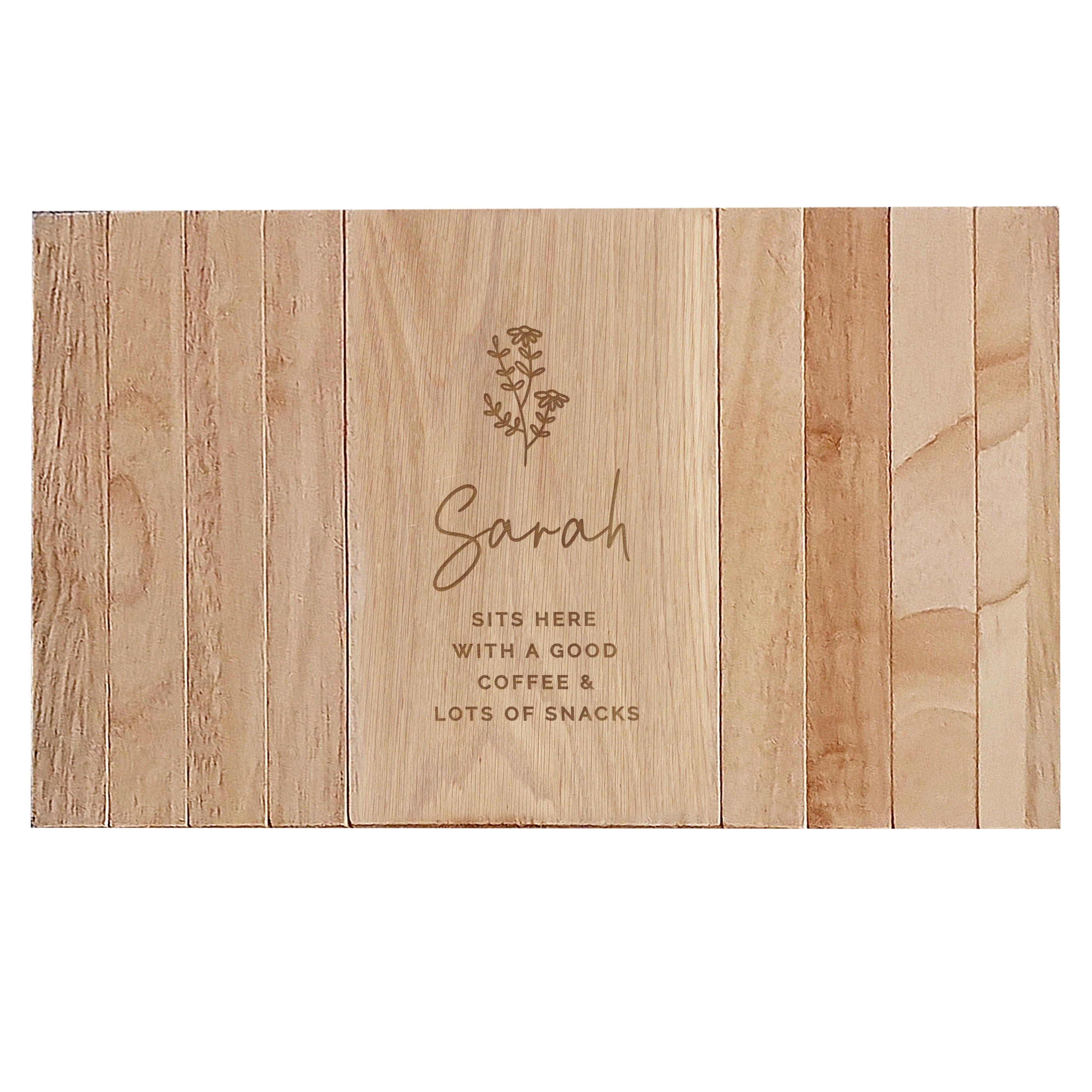 Personalised Floral Wooden Sofa Tray