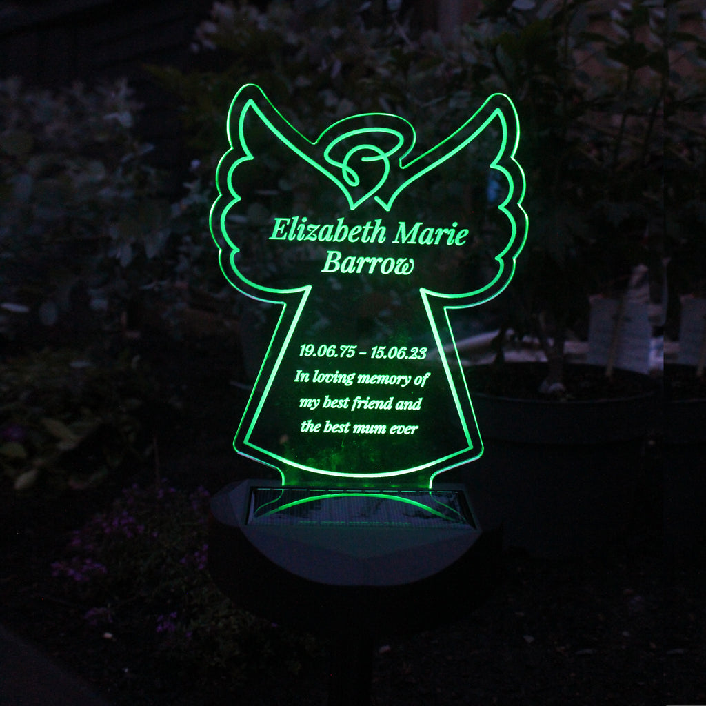 Personalised Angel Memorial Outdoor Solar Light
