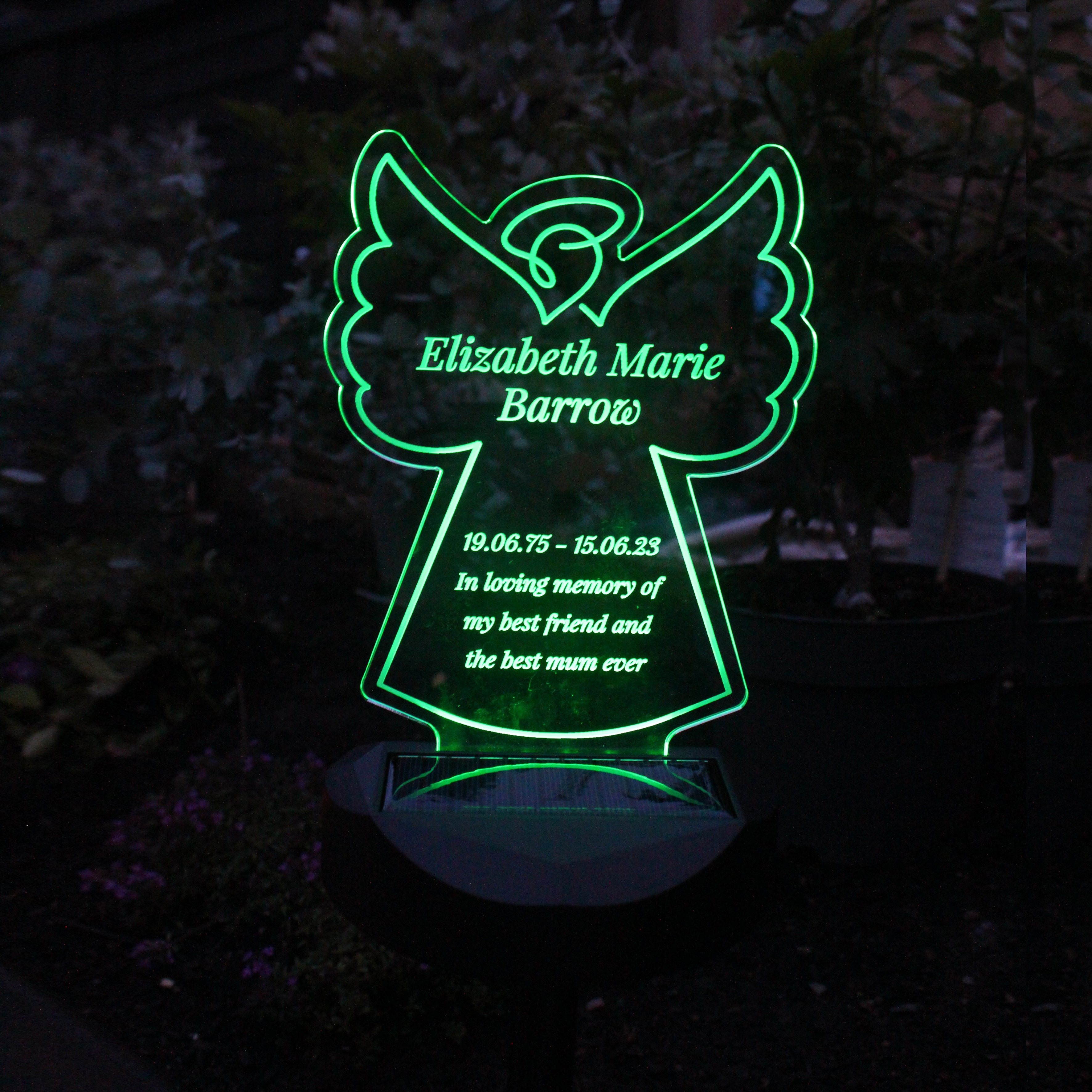 Personalised Angel Memorial Outdoor Solar Light