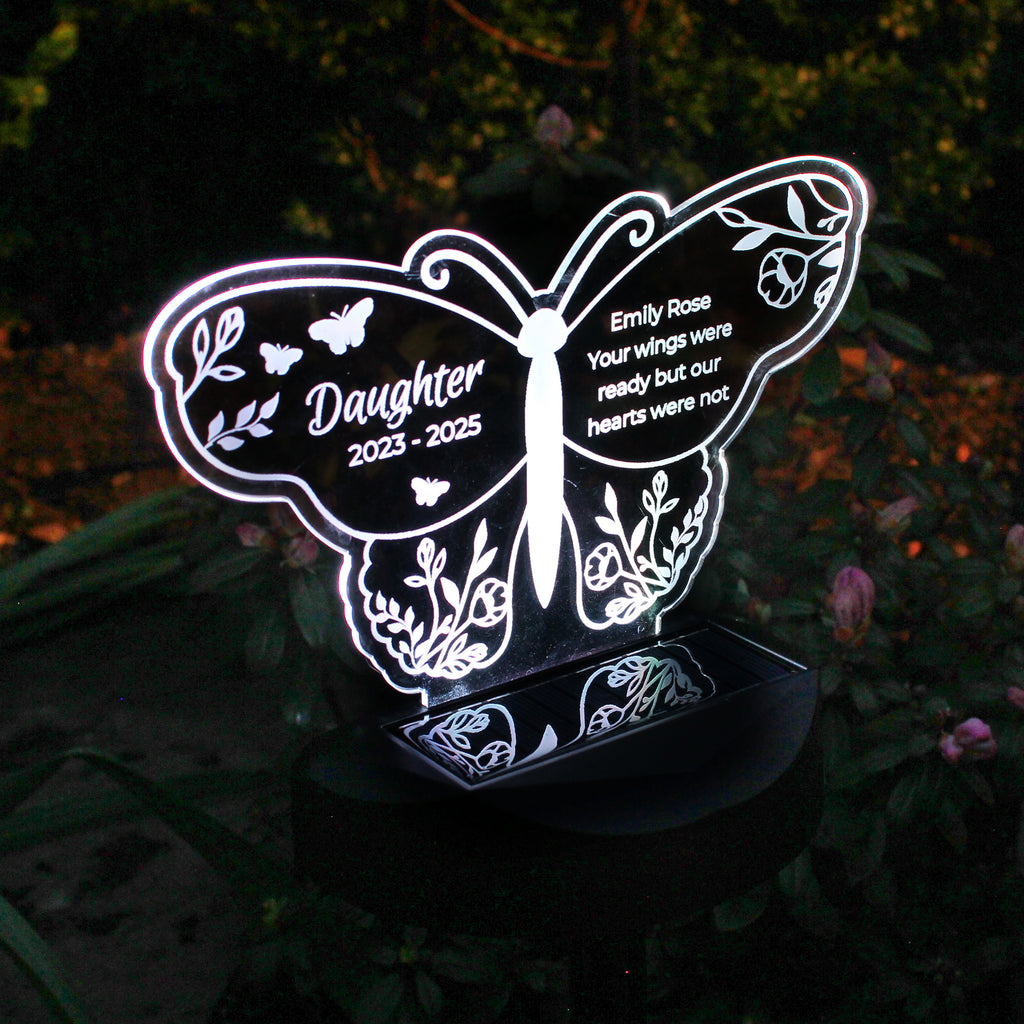Personalised Butterfly Memorial Solar Light