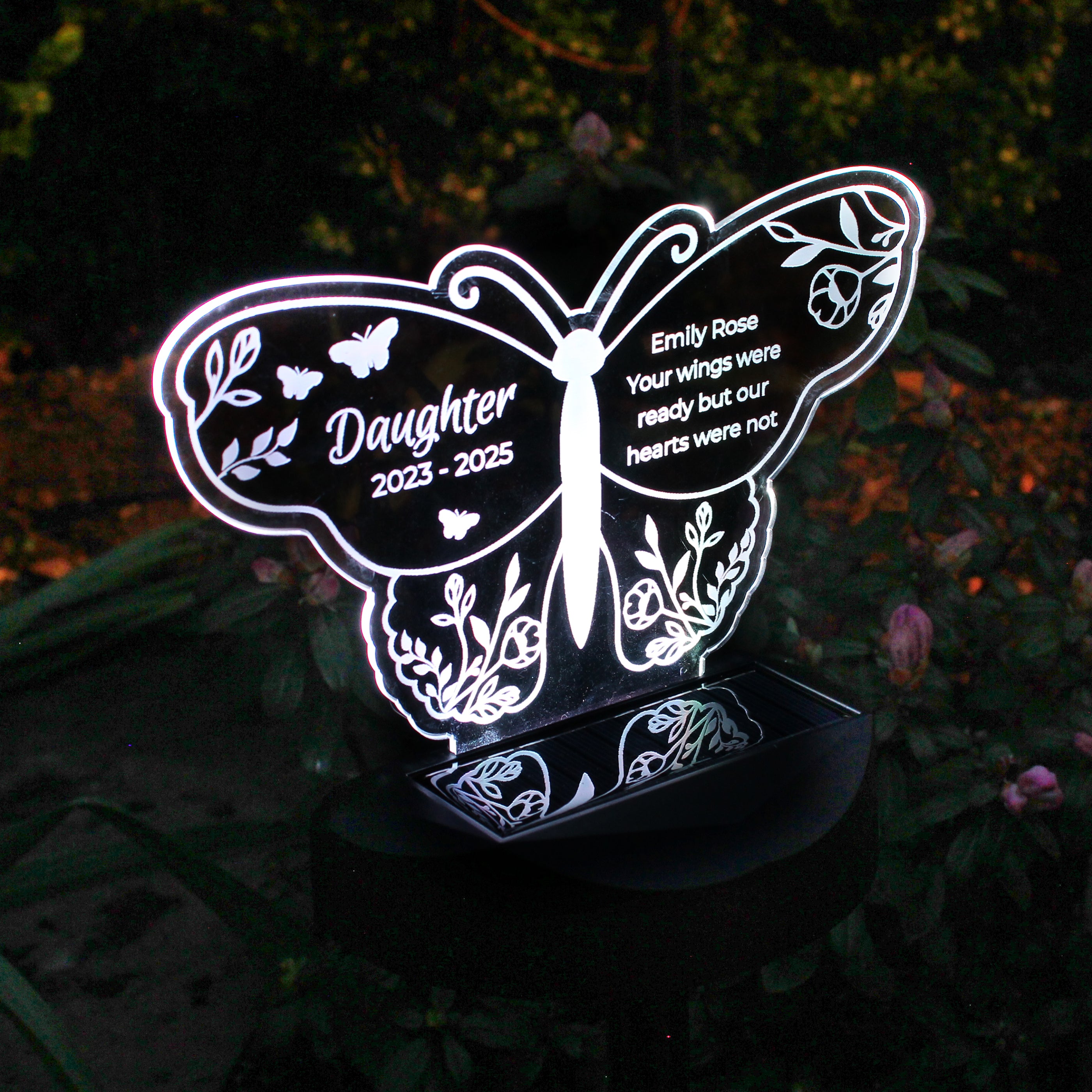 Personalised Butterfly Memorial Solar Light