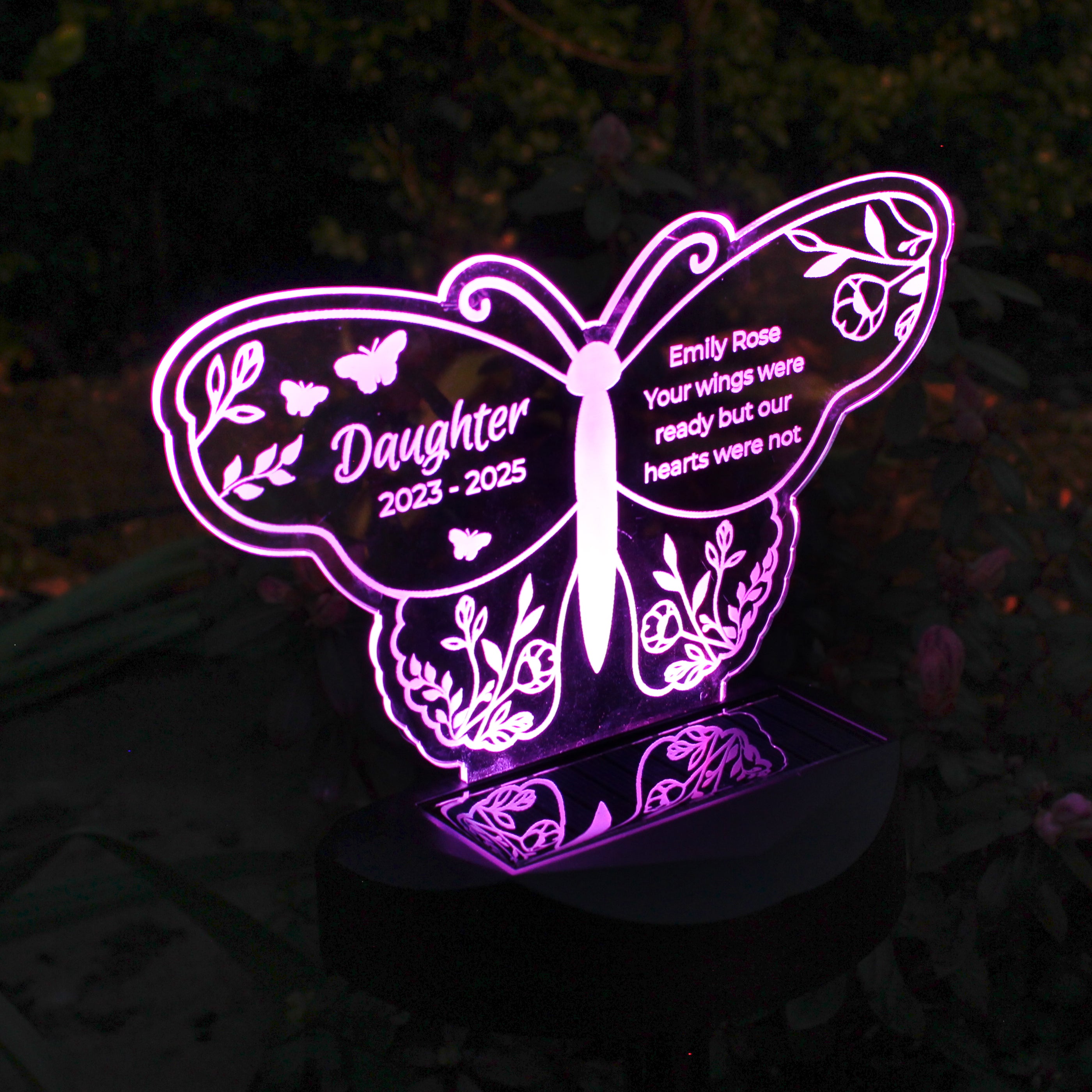 Personalised Butterfly Memorial Solar Light
