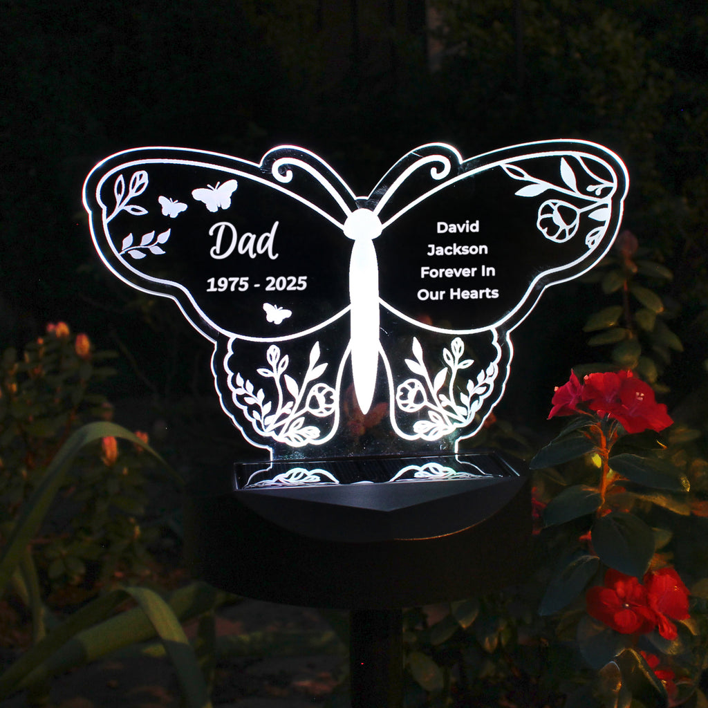 Personalised Butterfly Memorial Solar Light