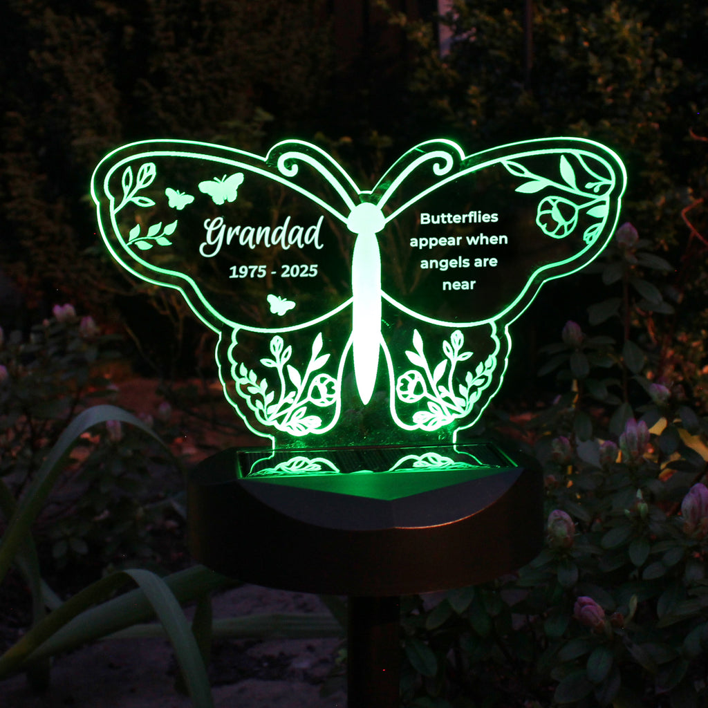 Personalised Butterfly Memorial Solar Light