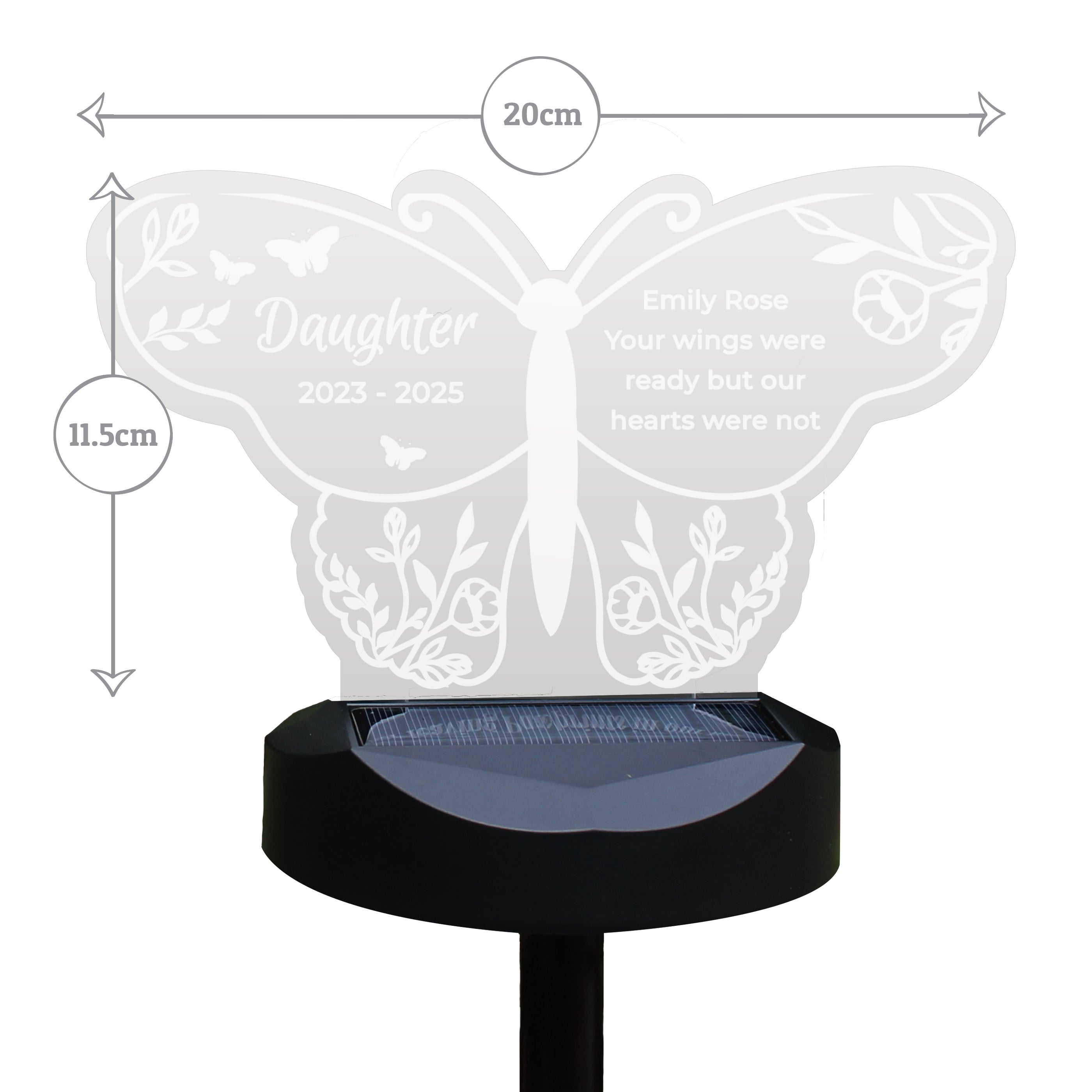 Personalised Butterfly Memorial Solar Light