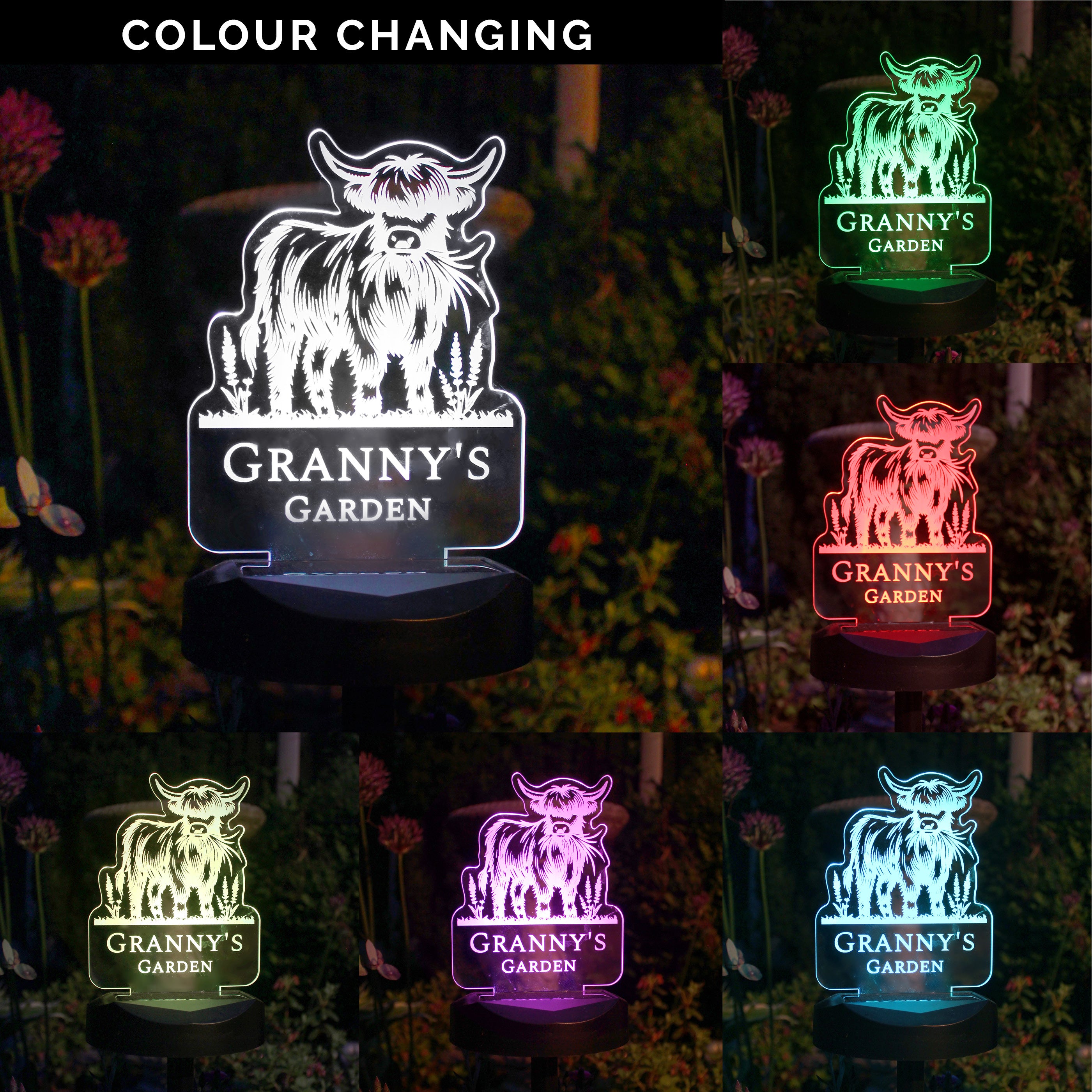 Personalised Highland Garden Solar Light