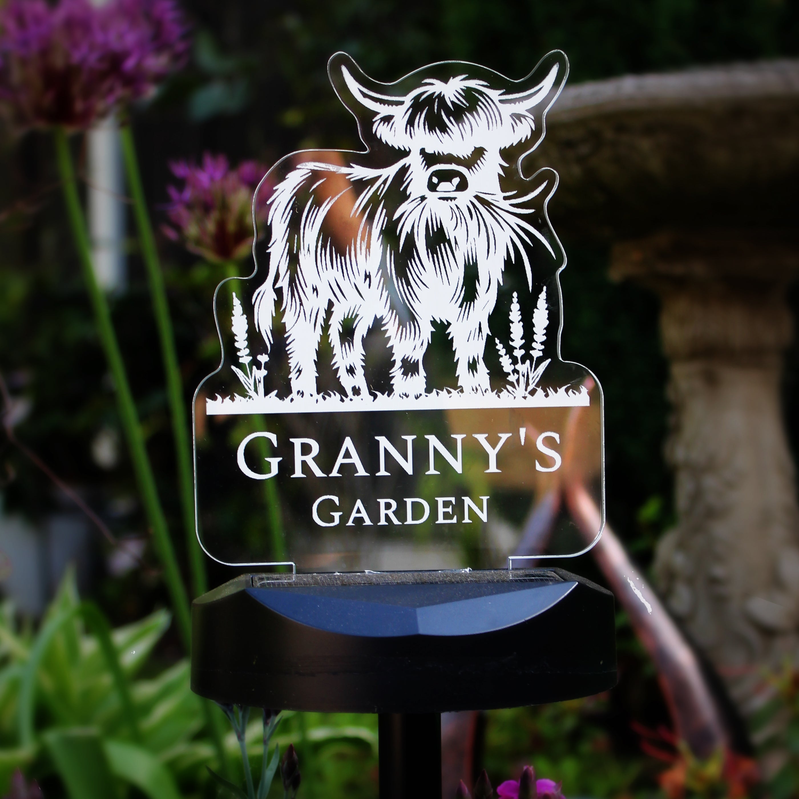 Personalised Highland Garden Solar Light