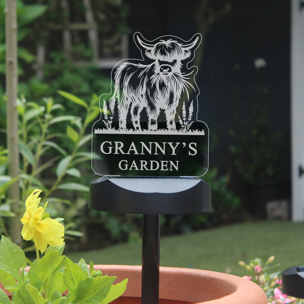 Personalised Highland Garden Solar Light