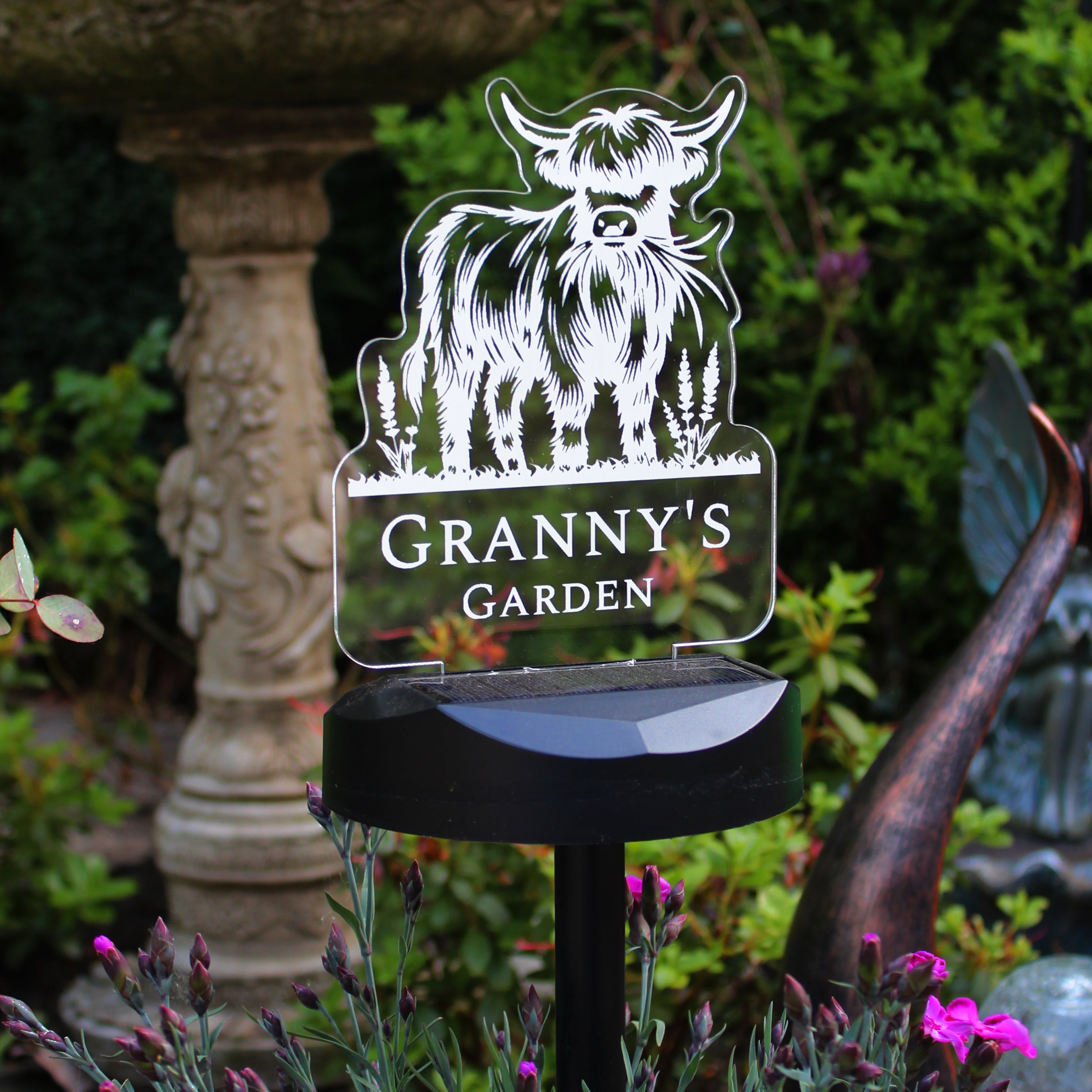 Personalised Highland Garden Solar Light