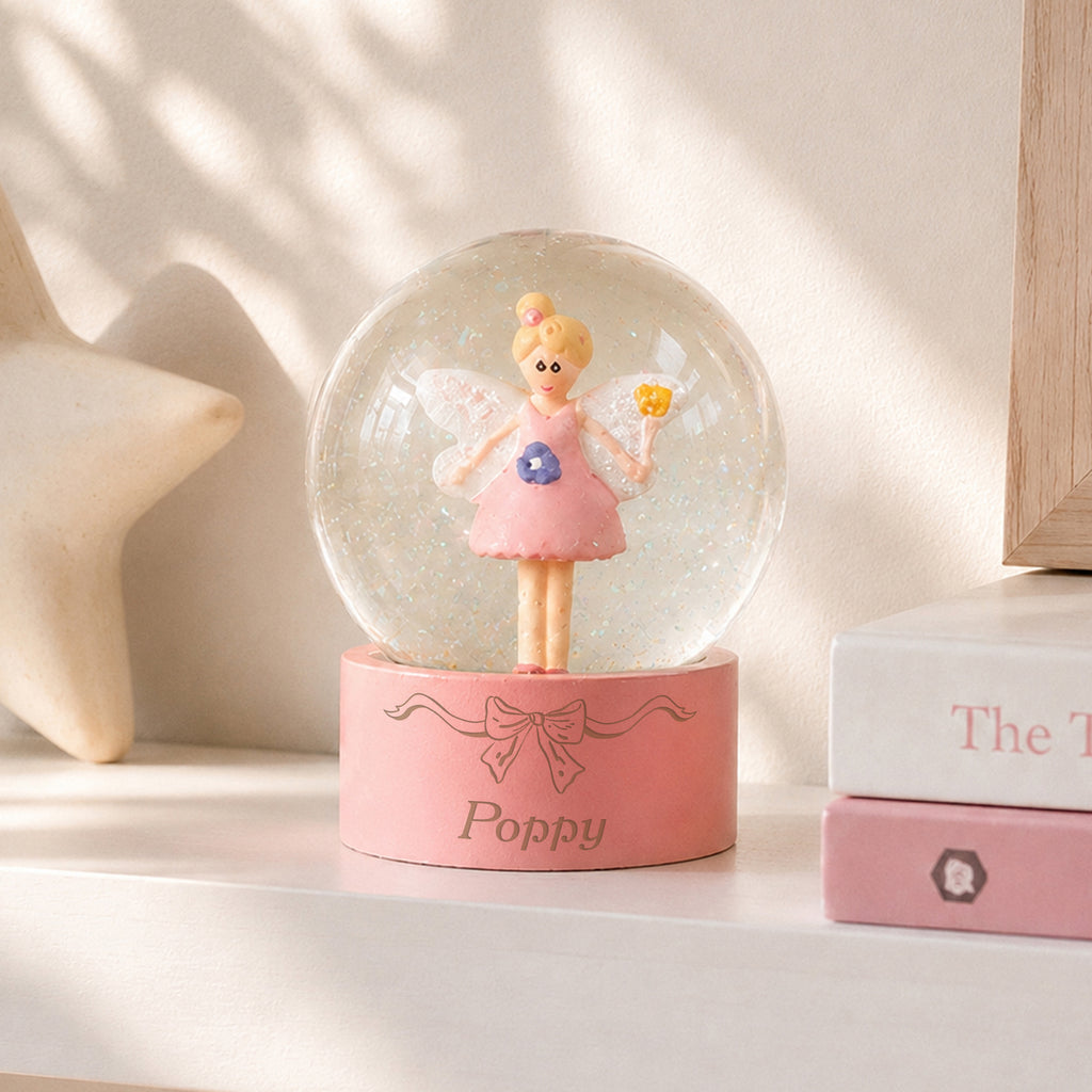 Personalised Bow Fairy Snow Globe