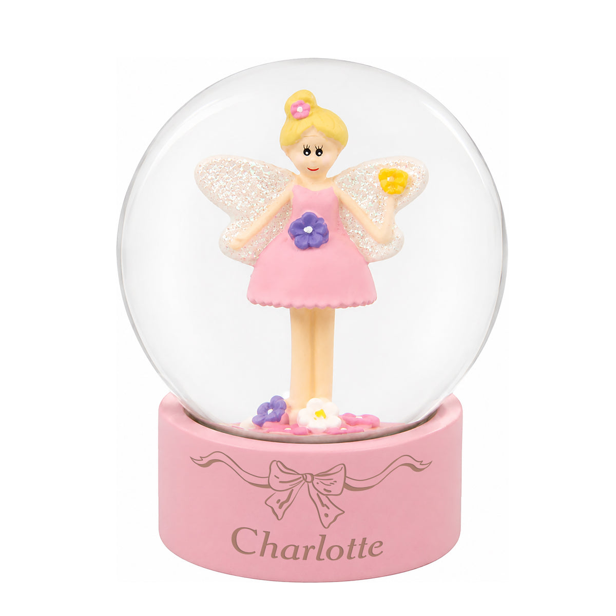 Personalised Bow Fairy Snow Globe