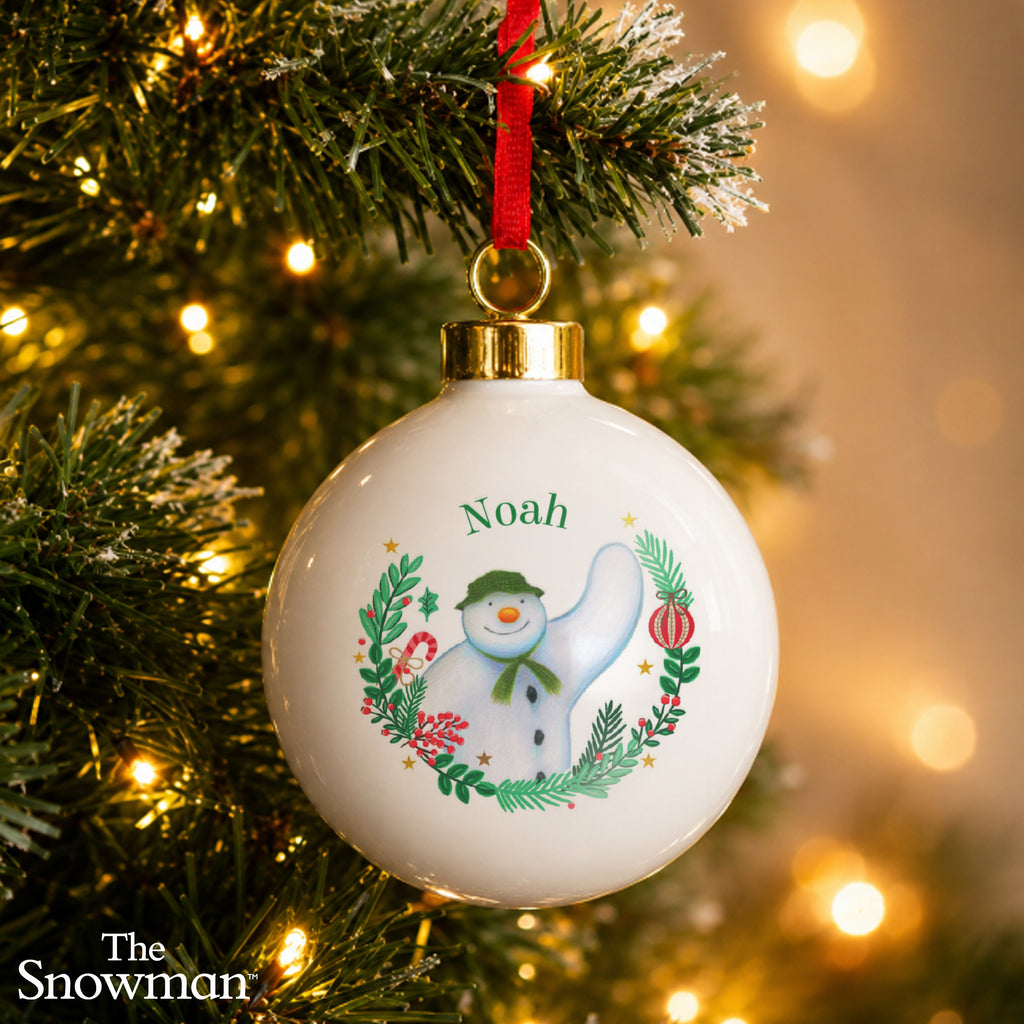 Personalised The Snowman Christmas Wishes Bauble