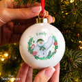 Personalised The Snowman Christmas Wishes Bauble