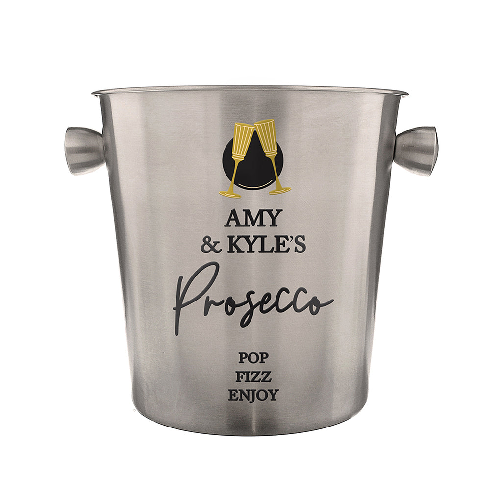 Personalised Flutes Stainless Steel Ice Bucket