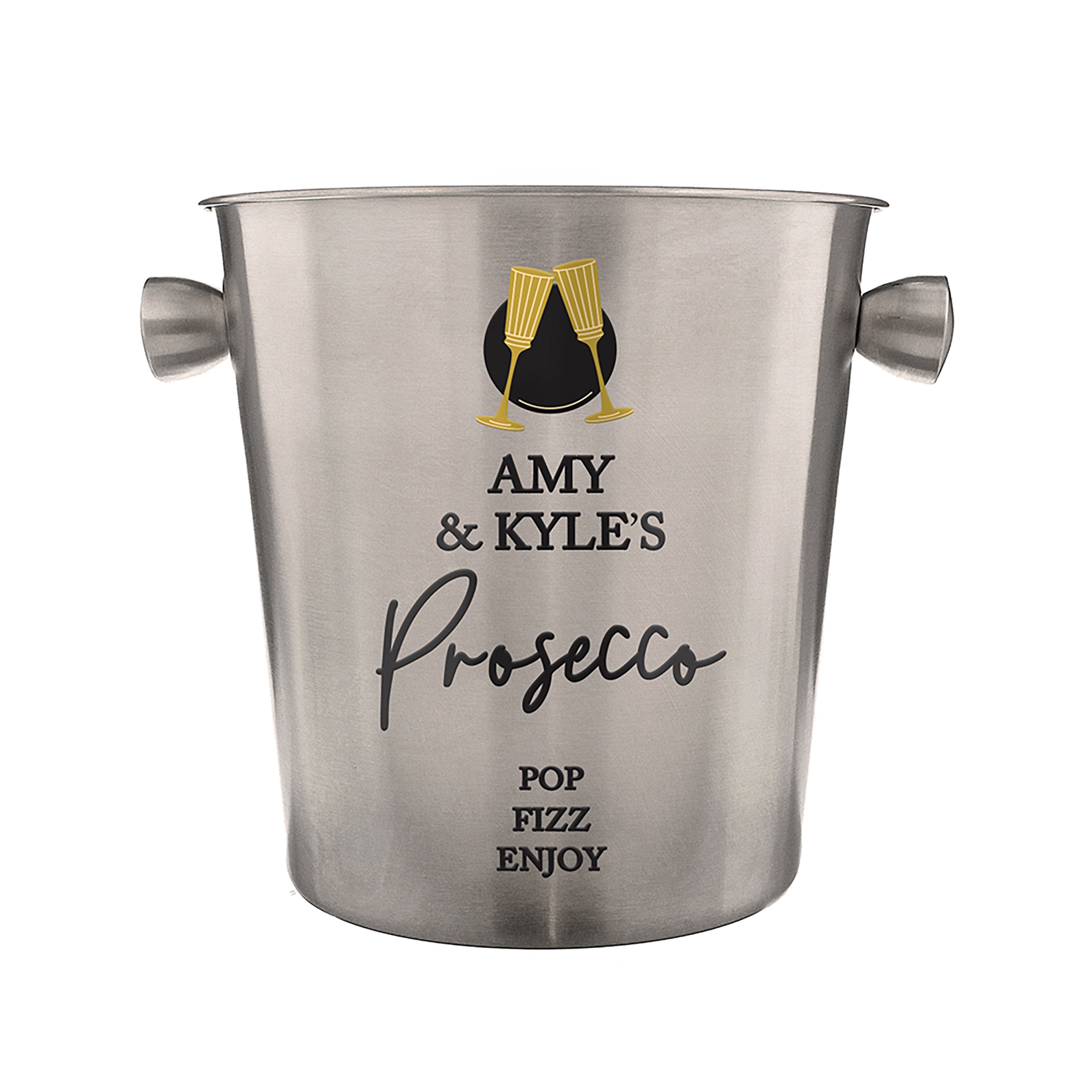 Personalised Flutes Stainless Steel Ice Bucket