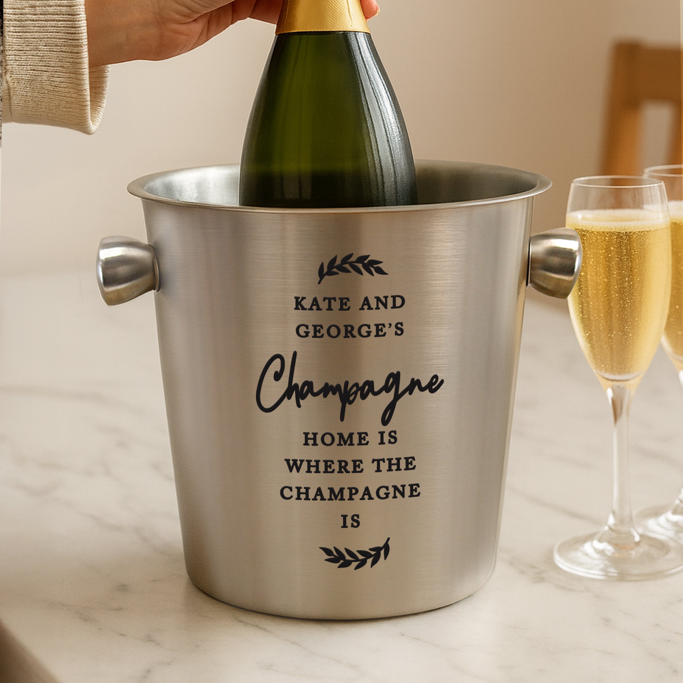 Personalised Free Text Stainless Steel Ice Bucket