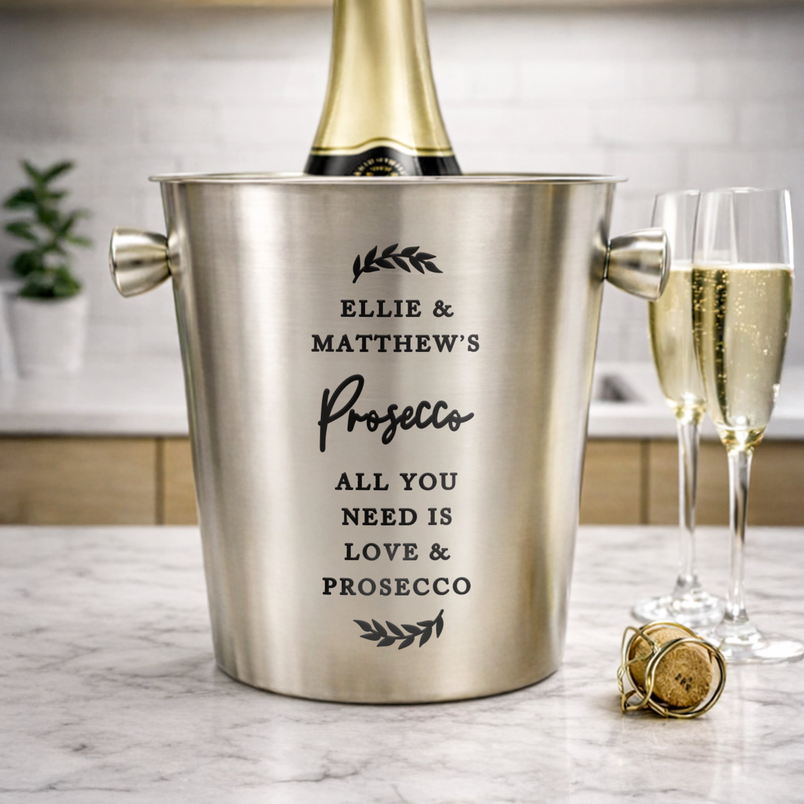 Personalised Free Text Stainless Steel Ice Bucket