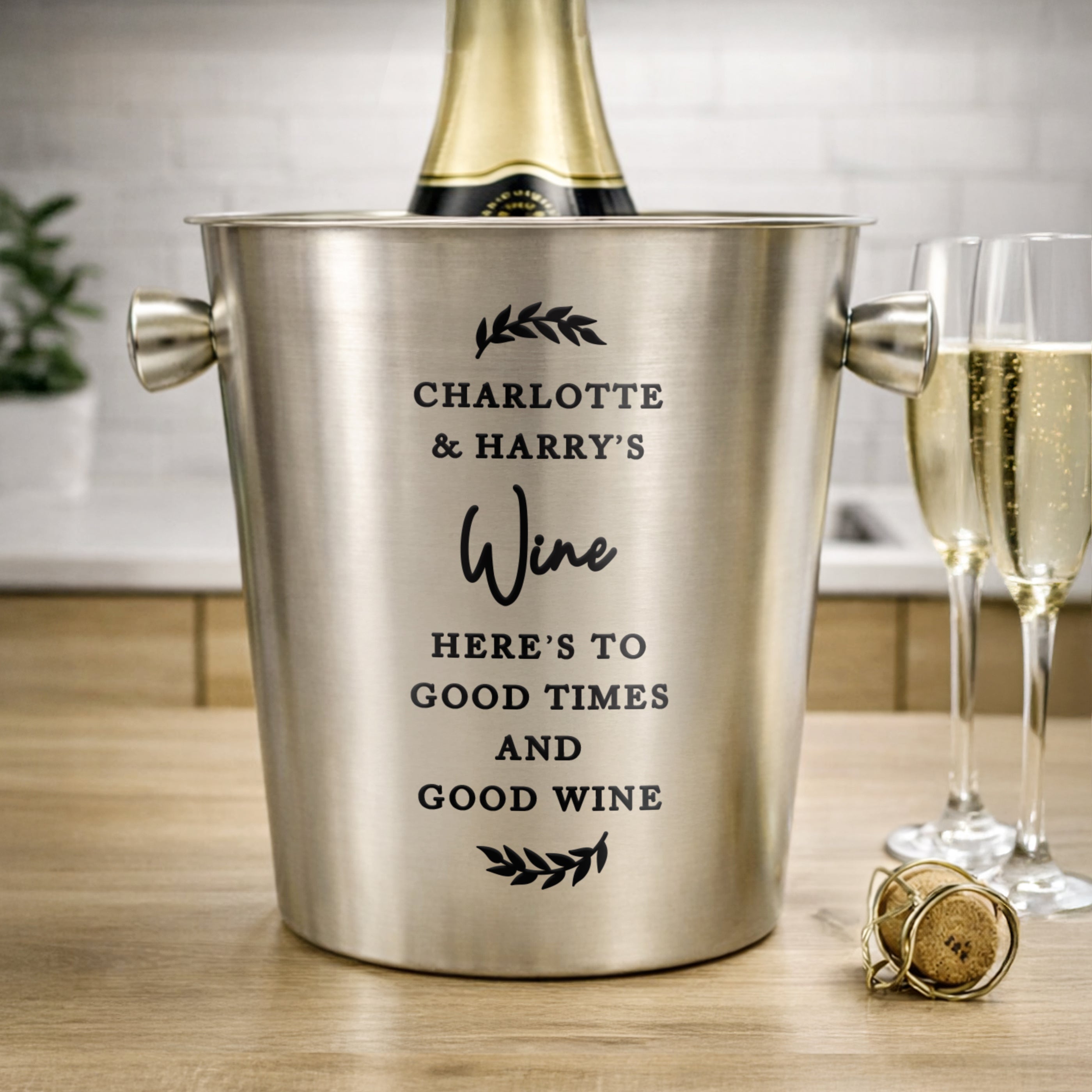 Personalised Free Text Stainless Steel Ice Bucket