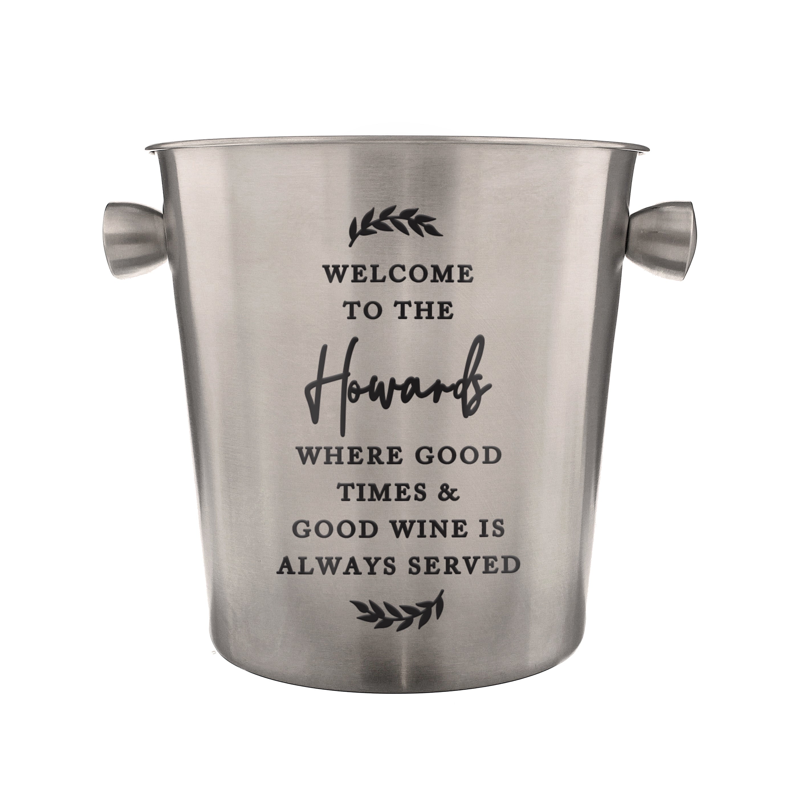 Personalised Free Text Stainless Steel Ice Bucket