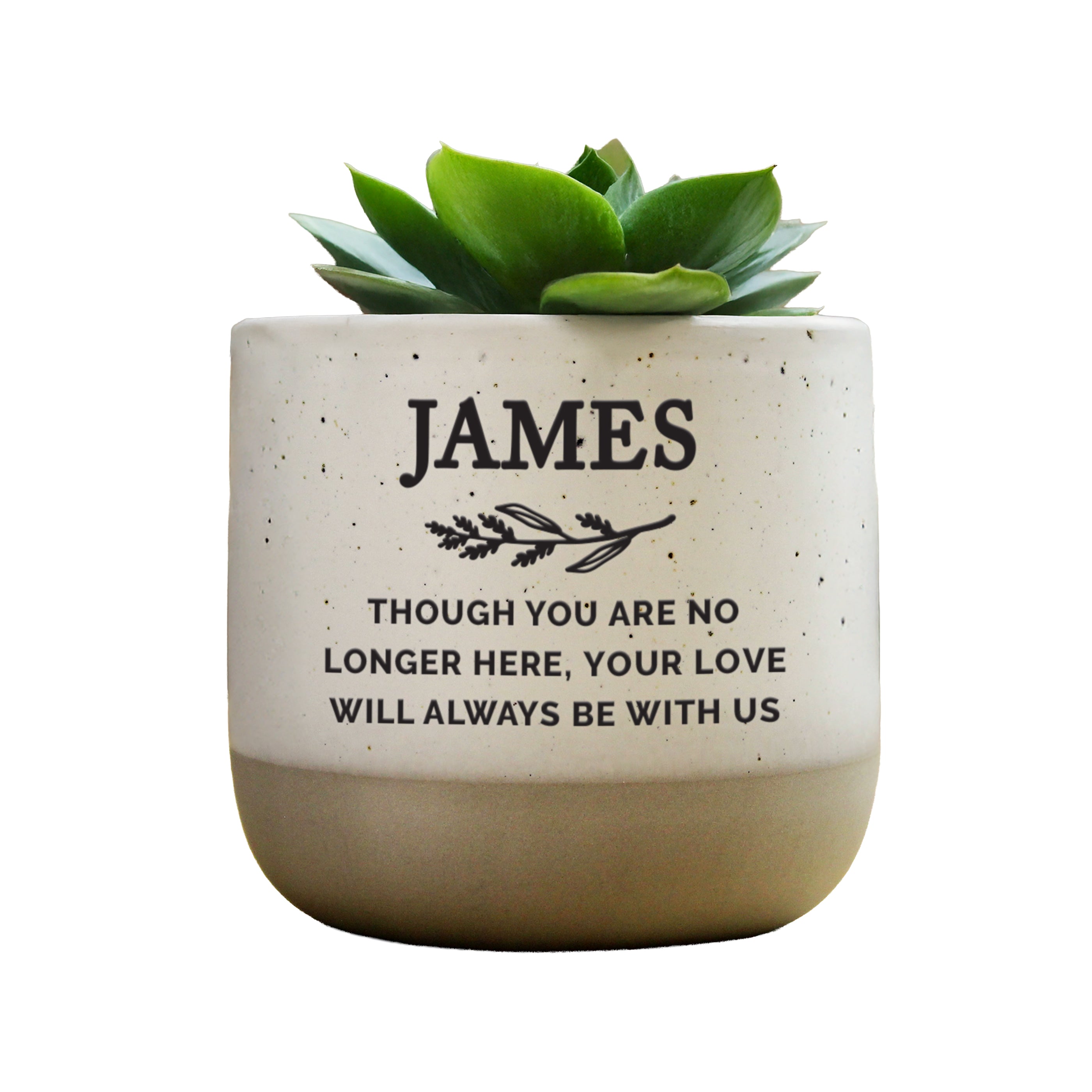 Personalised Memorial Flecked Plant Pot