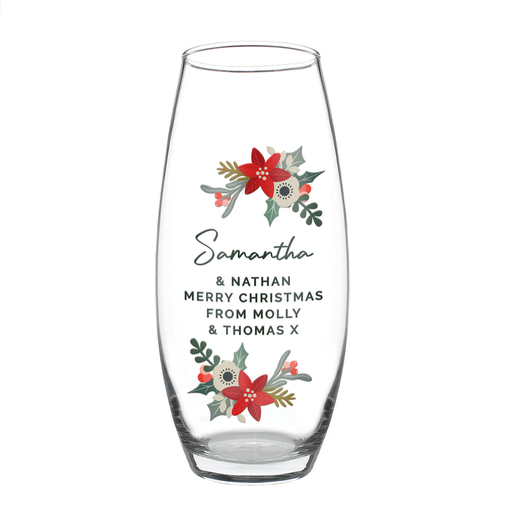 Personalised Poinsettia Bullet Vase