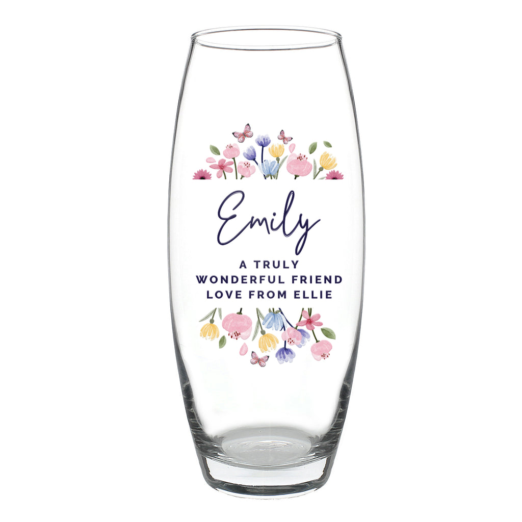 Personalised Bright Floral Bullet Vase