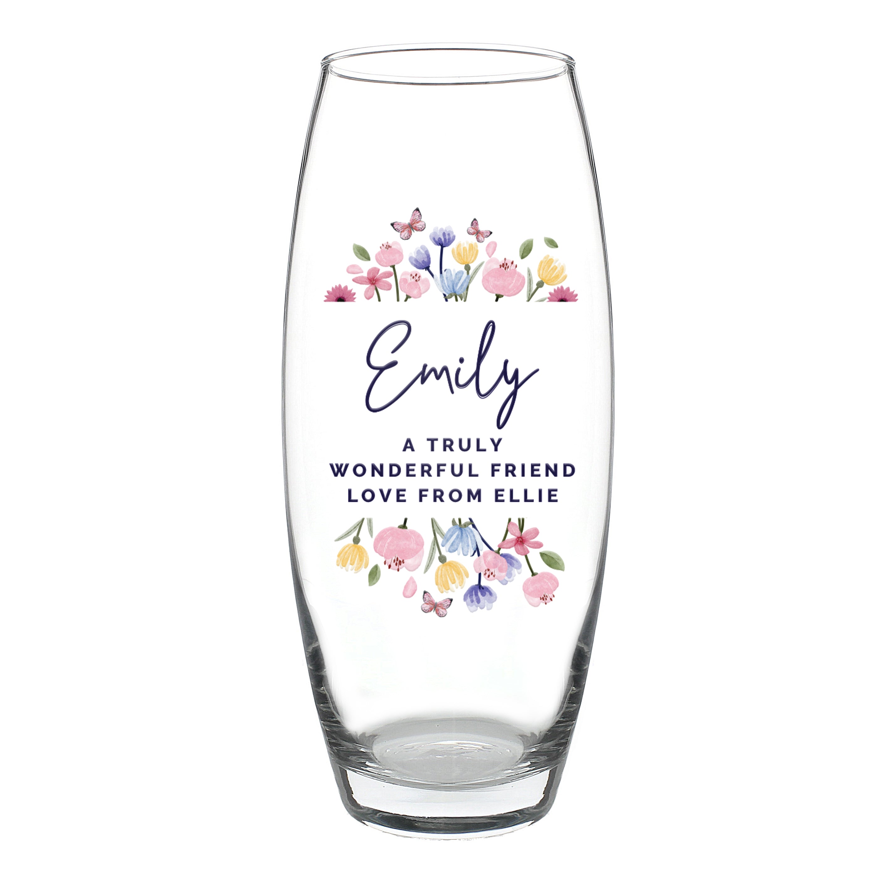 Personalised Bright Floral Bullet Vase