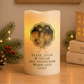Personalised Scallop Bow Photo Upload LED Candle