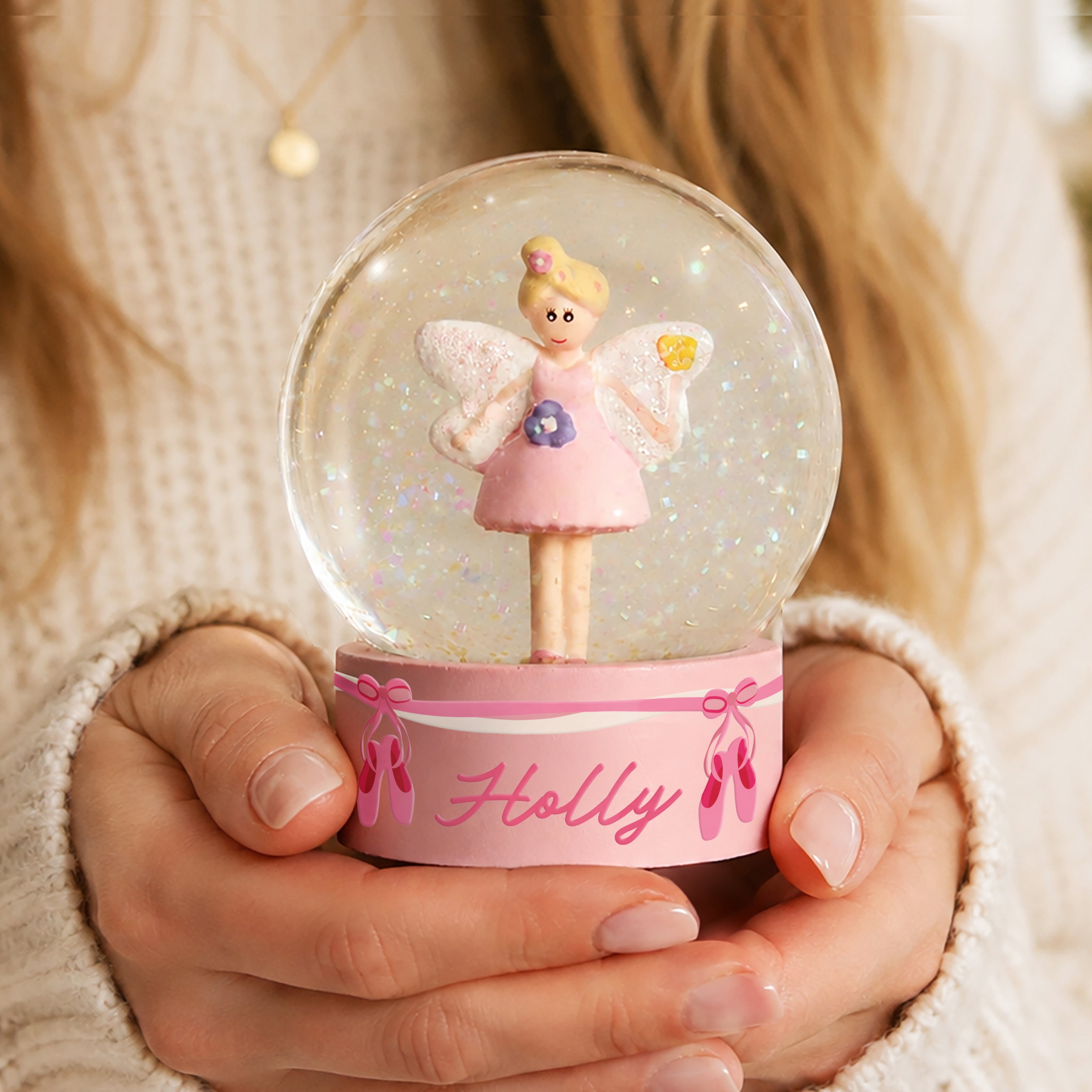 Personalised Ballet Shoes Fairy Snow Globe