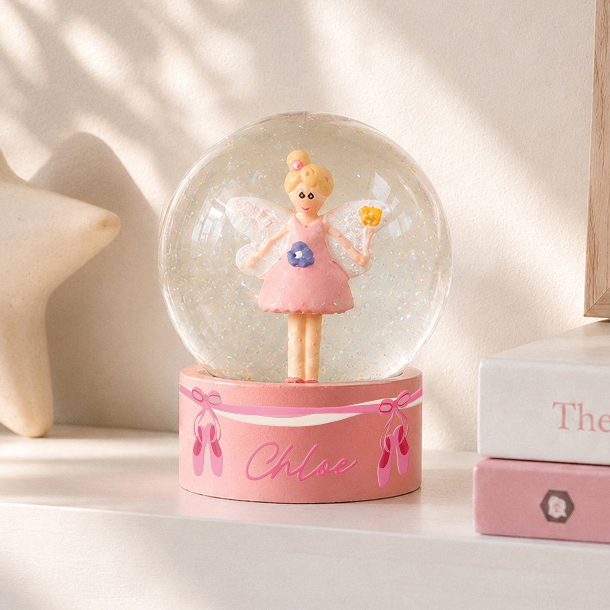 Personalised Ballet Shoes Fairy Snow Globe