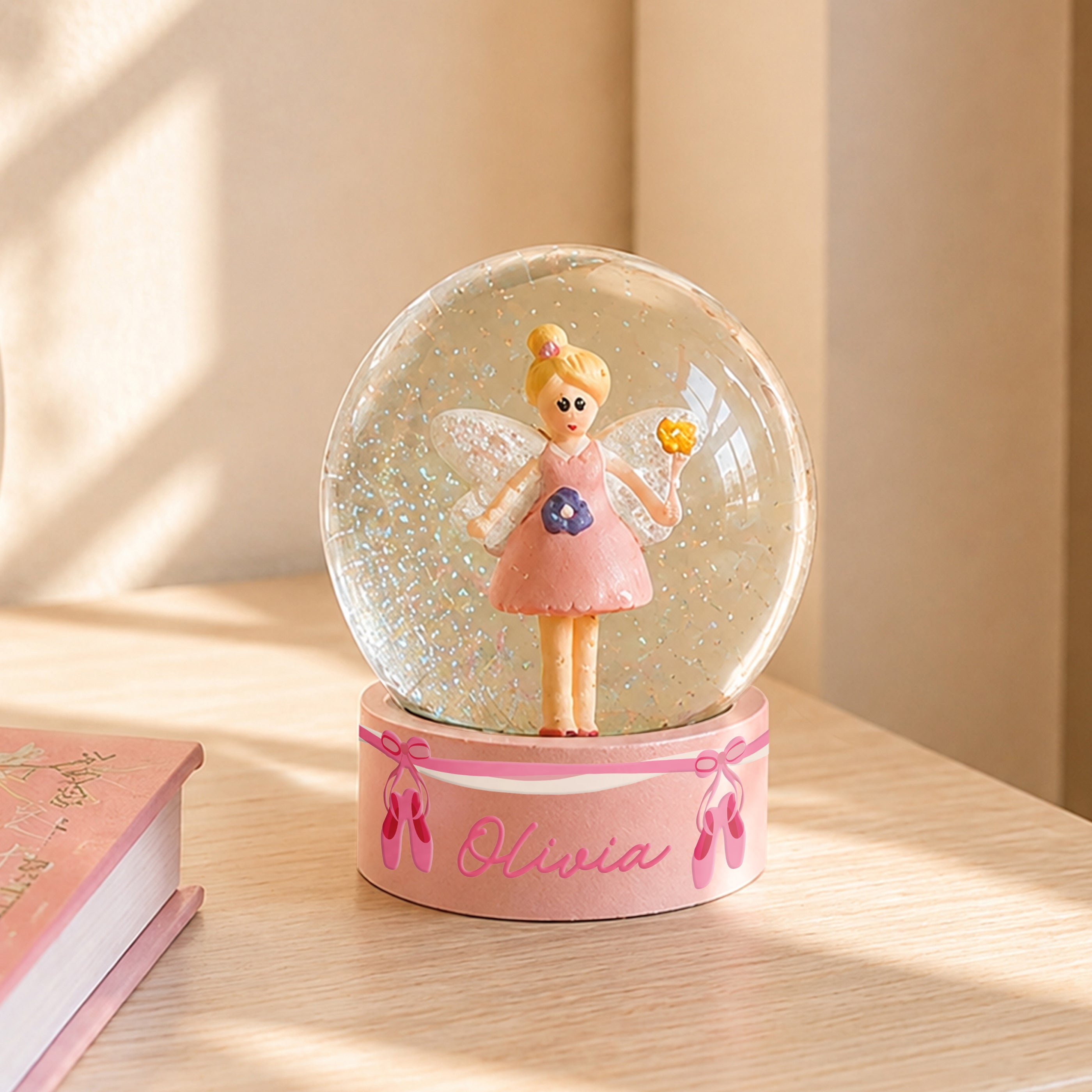 Personalised Ballet Shoes Fairy Snow Globe