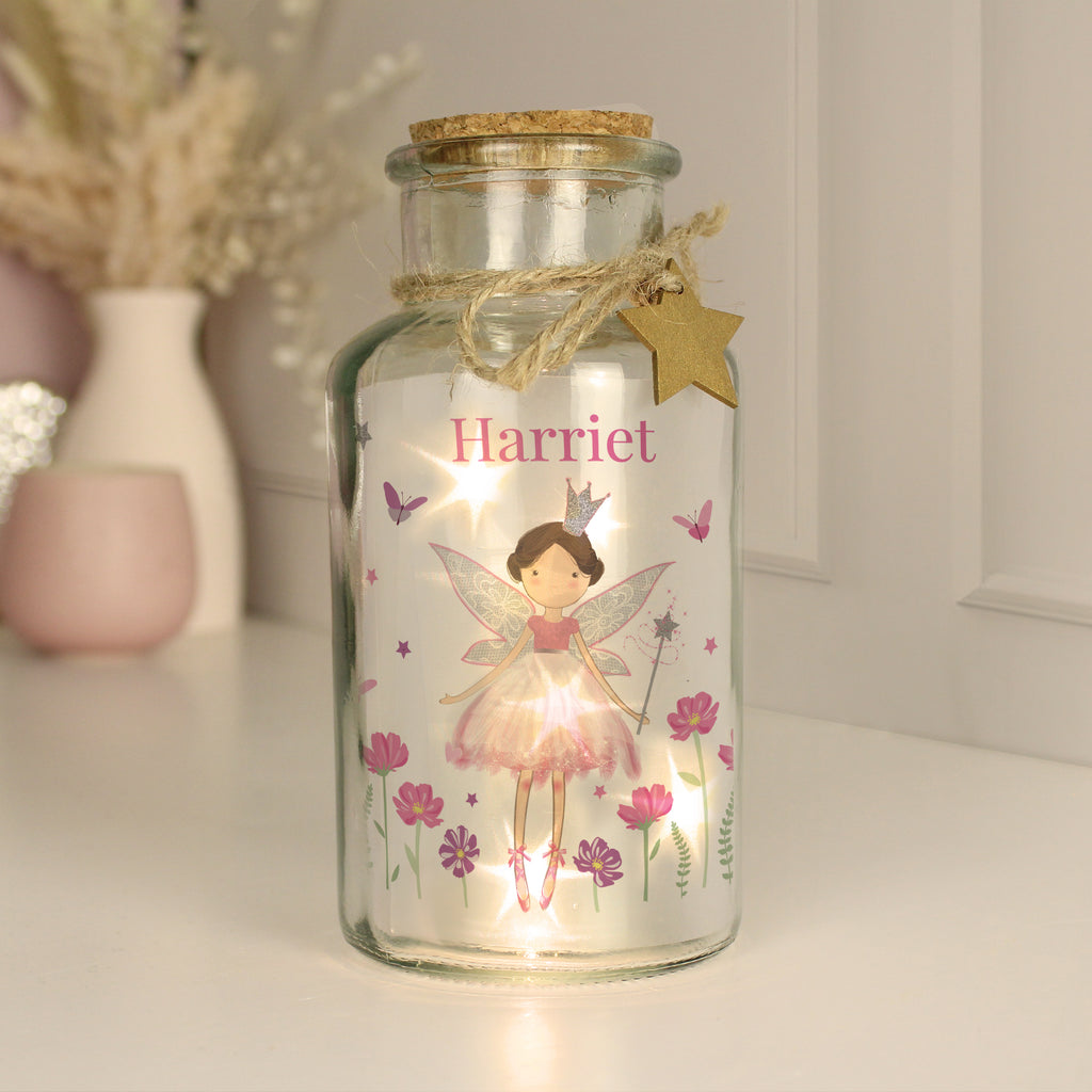 Personalised Fairy Princess LED Glass Jar