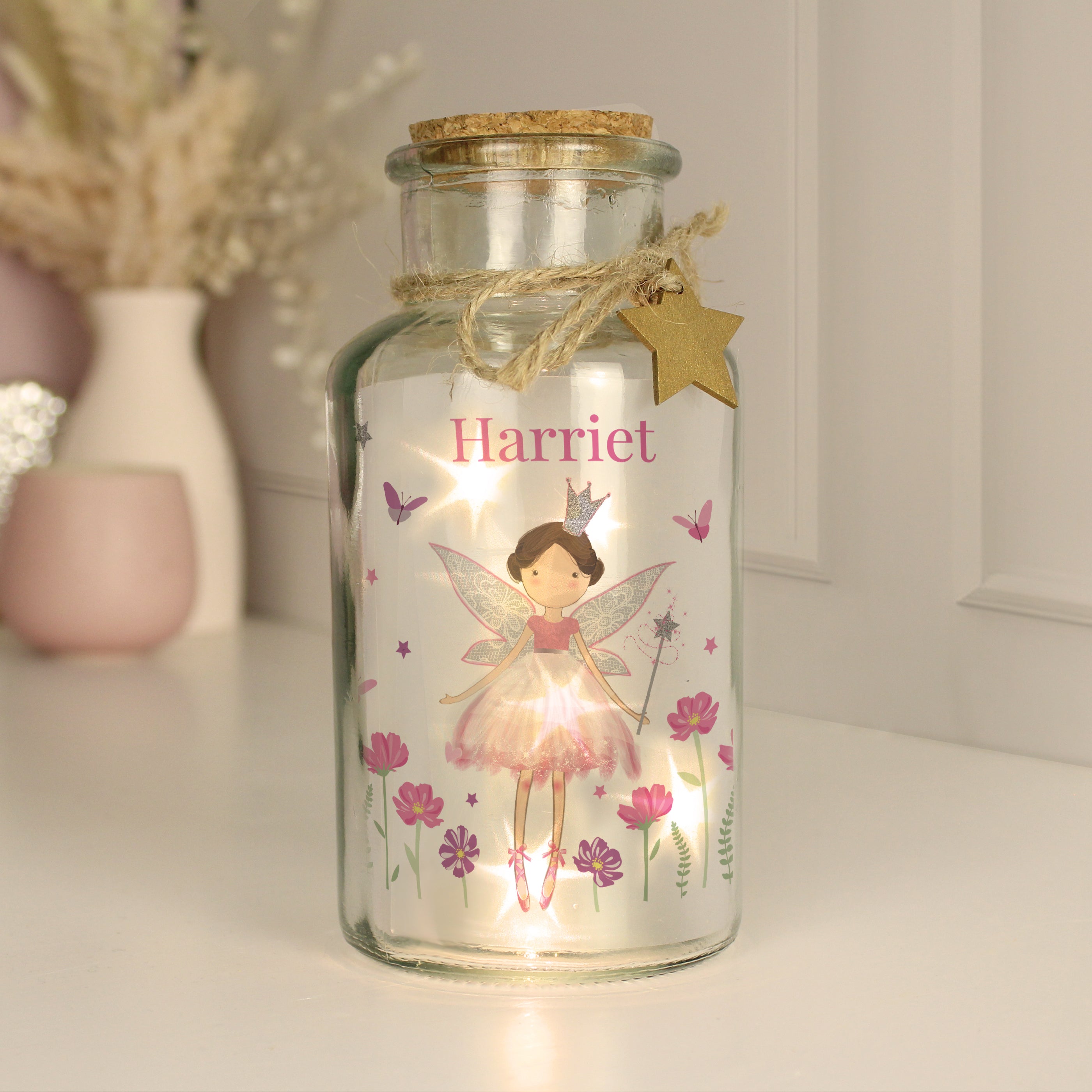 Personalised Fairy Princess LED Glass Jar