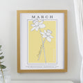 Personalised Birth Flower Oak Poster Frame