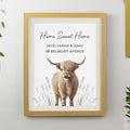 Personalised Highland Cow Oak Poster Frame