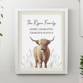 Personalised Highland Cow White Poster Frame